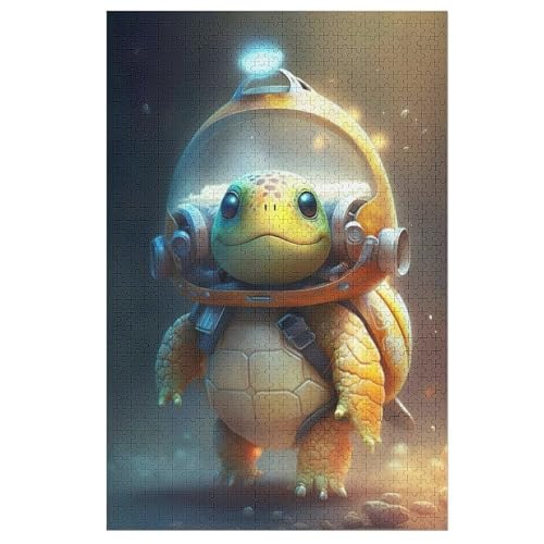 Schildkröte Holzpuzzle 1000 Teile Klassische Puzzles Erwachsene Kinder Puzzle DIY Kit Holzspielzeug Einzigartiges Geschenk （78×53cm） von ABASWSA