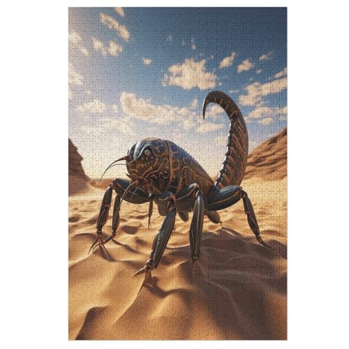 Scorpion Holzpuzzle 1000 Teile Klassische Puzzles Erwachsene Kinder Puzzle DIY Kit Holzspielzeug Einzigartiges Geschenk （78×53cm） von ABASWSA