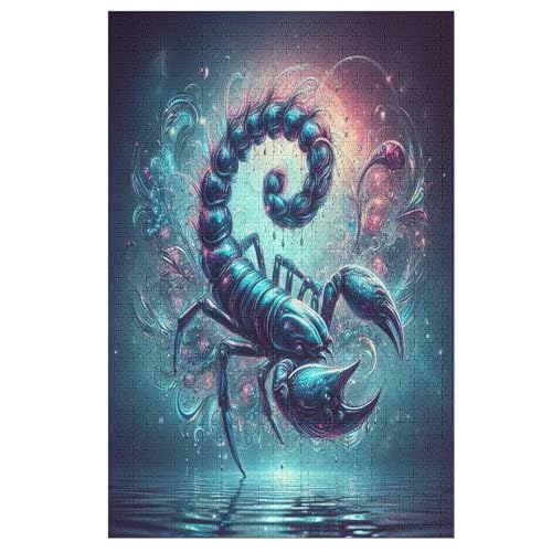 Scorpion Holzpuzzle 1000 Teile Klassische Puzzles Erwachsene Kinder Puzzle DIY Kit Holzspielzeug Einzigartiges Geschenk （78×53cm） von ABASWSA
