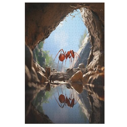 Tier Ant Puzzle 1000 Teile, Holzpuzzle Für Erwachsene Kinder, Impossible Puzzles, Geschicklichkeitsspiel Für Die Ganze Familie （78×53cm） von ABASWSA