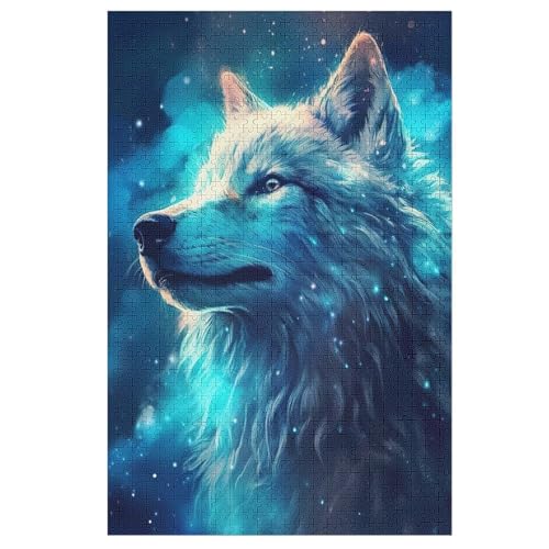 Wolf 1000 Teile Puzzles Für Erwachsene Holzpuzzle Familienpuzzlespiel Stressabbau-Puzzle Für Kinder Ab 12 Jahren （78×53cm） von ABASWSA