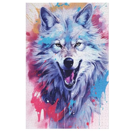 Wolf 1000 Teile Puzzles Für Erwachsene Holzpuzzle Familienpuzzlespiel Stressabbau-Puzzle Für Kinder Ab 12 Jahren 1000 PCS Wolf 1000 Teile Puzzles Für Erwachsene Holzpuzzle Familienpuzzlespiel Stressabbau-Puzzle Für Kinder Ab 12 Jahren 1000 PCS von ABASWSA