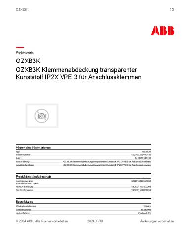 ABB 1SCA022264R0440 Klemmenabdeckung 1St. von ABB