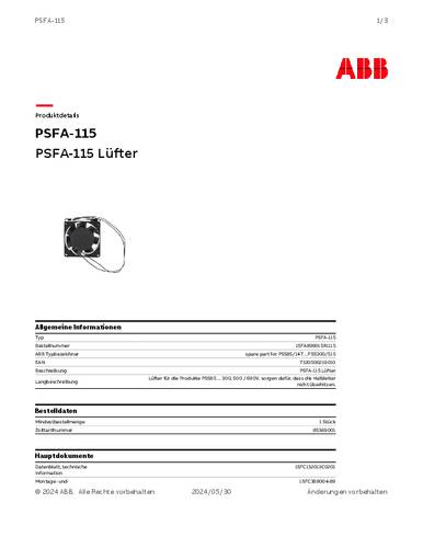 ABB PSFA-115 1SFA899015R1115 Lüfter von ABB