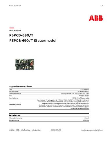 ABB PSPCB-690T 1SFA899020R7690 Leiterplatte von ABB