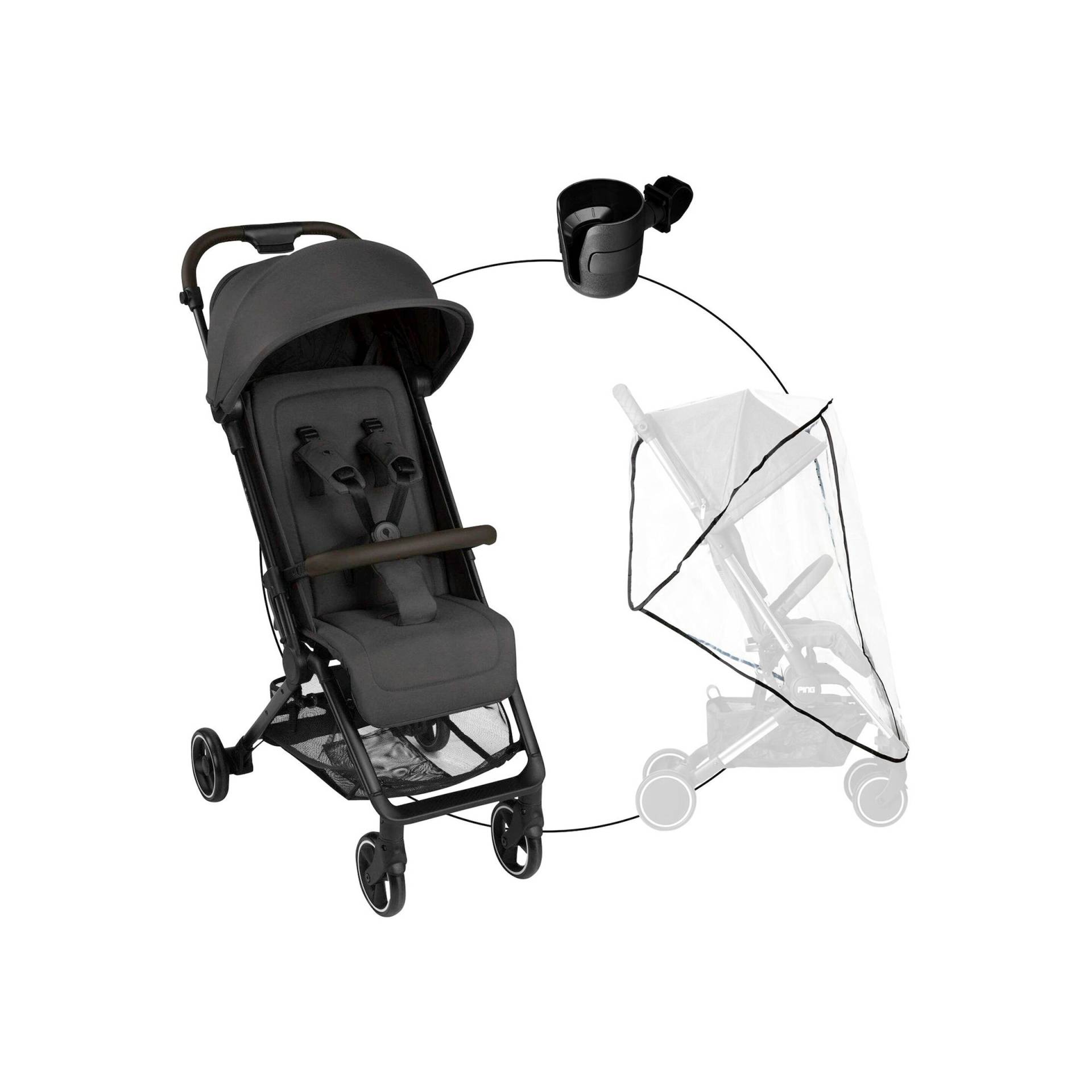 Abc Design Buggy Ping 3 Travel inkl. Becherhalter und Regenschutz grau von ABC Design