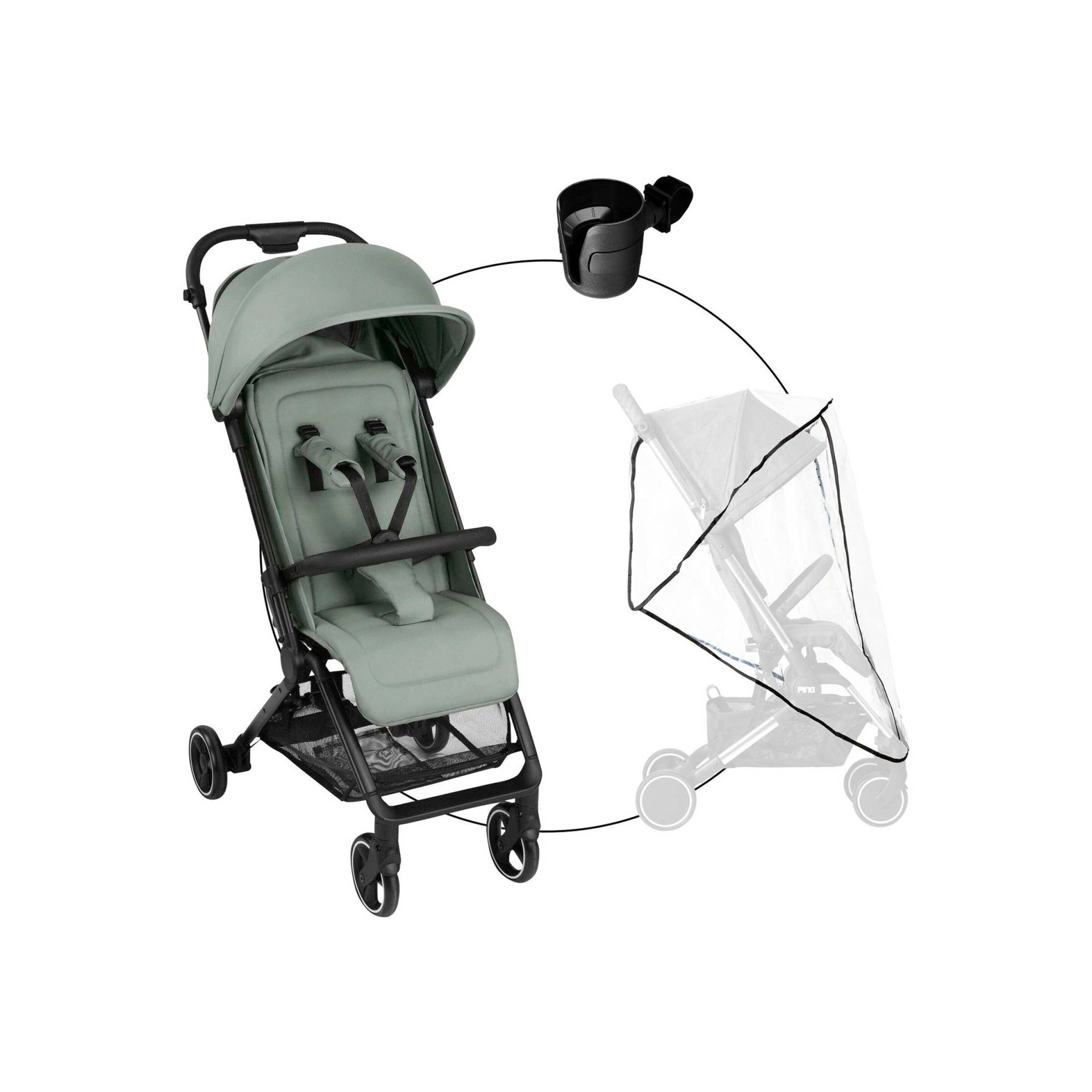 Abc Design Buggy Ping 3 Travel inkl. Becherhalter und Regenschutz gruen von ABC Design