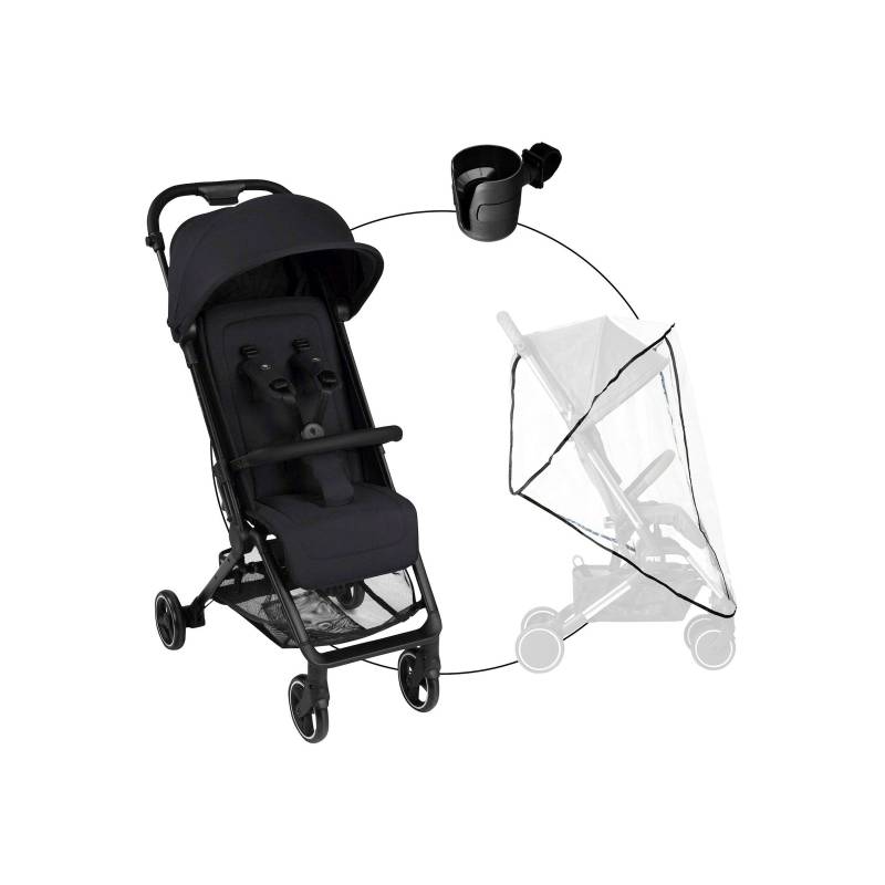 Abc Design Buggy Ping 3 Travel inkl. Becherhalter und Regenschutz schwarz von ABC Design