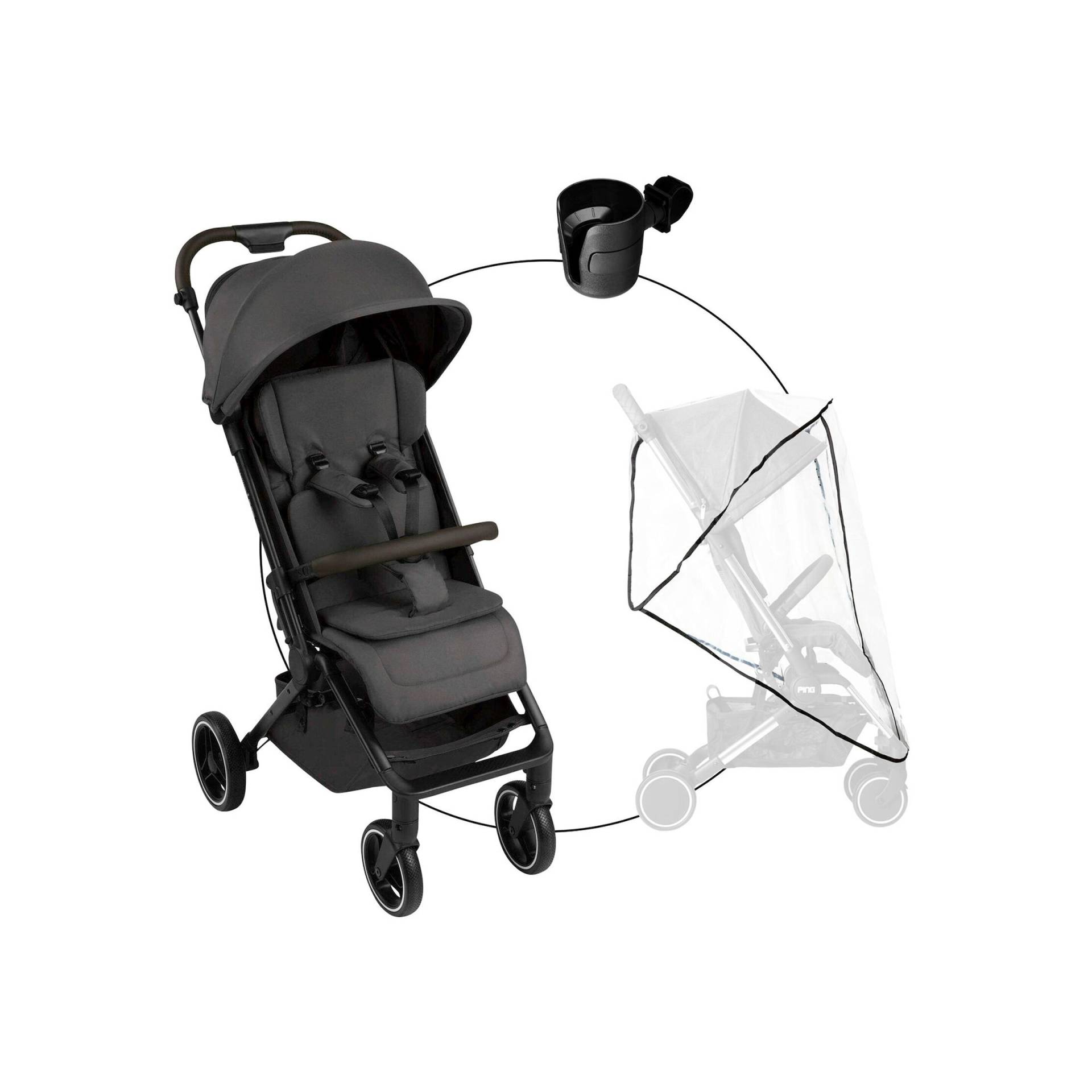 Abc Design Buggy Ping 3 Trekking inkl. Becherhalter und Regenschutz grau von ABC Design