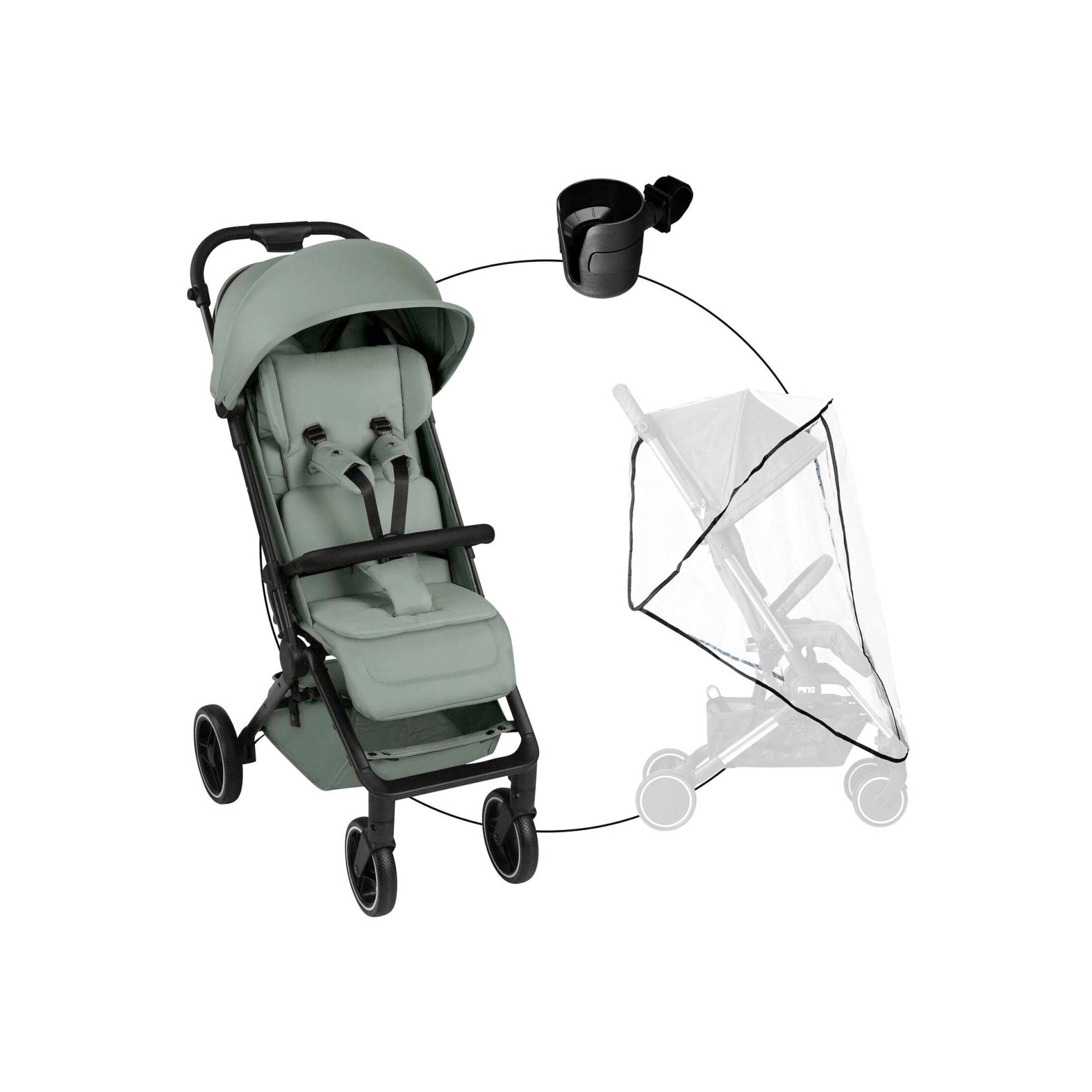 Abc Design Buggy Ping 3 Trekking inkl. Becherhalter und Regenschutz gruen von ABC Design