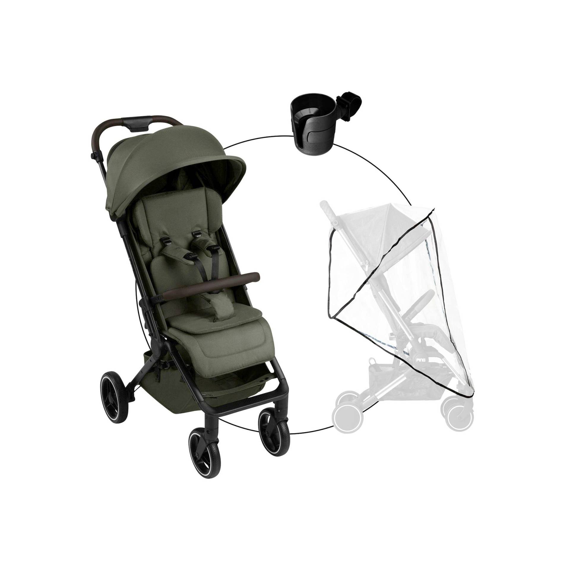 Abc Design Buggy Ping 3 Trekking inkl. Becherhalter und Regenschutz gruen von ABC Design