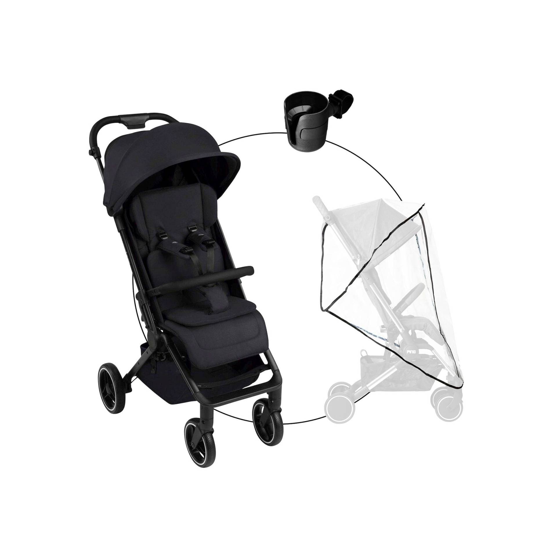 Abc Design Buggy Ping 3 Trekking inkl. Becherhalter und Regenschutz schwarz von ABC Design