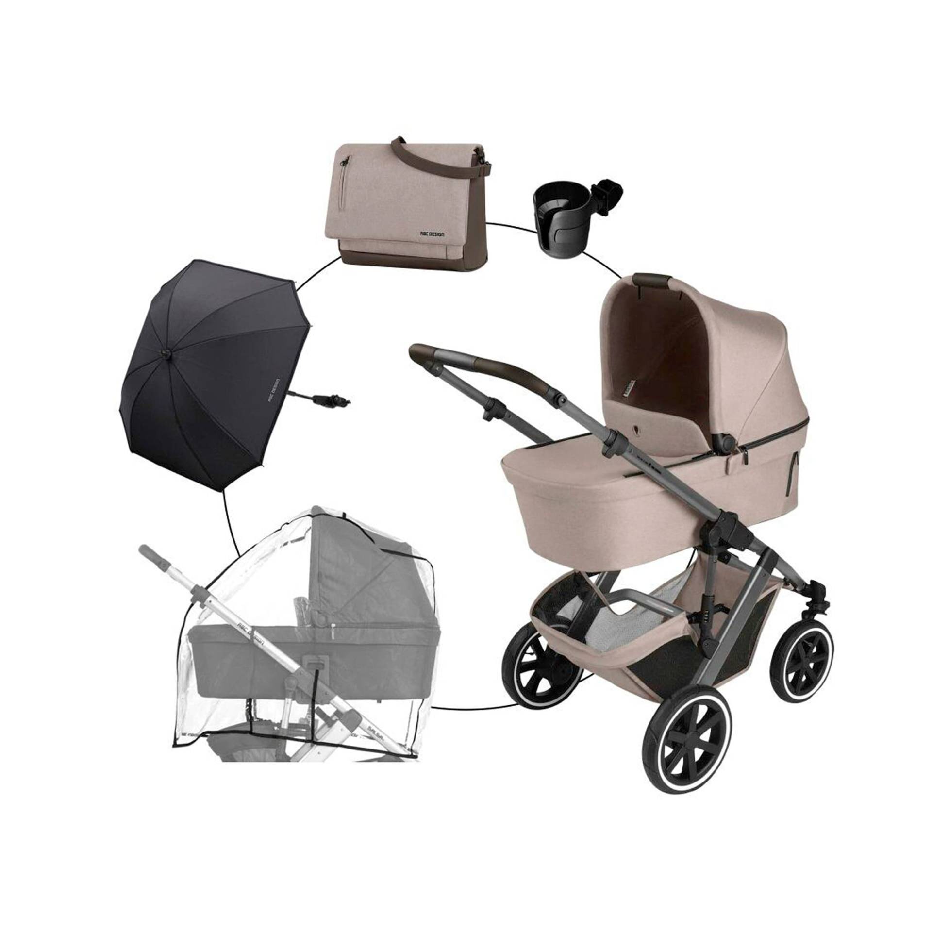 Abc Design Kombikinderwagen Salsa 5 Air Trio-Set inkl. Wickeltasche, Sonnenschirm, Regenschutz und Becherhalter beige Abc Design Kombikinderwagen Salsa 5 Air Trio-Set inkl. Wickeltasche, Sonnenschirm, Regenschutz und Becherhalter beige von ABC Design
