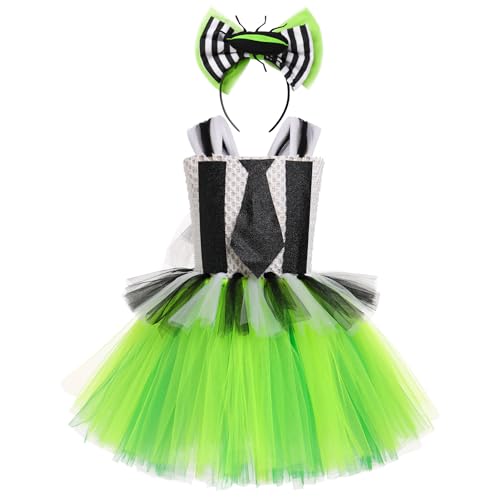 ABEHIK Mädchen Halloween Kostüme Schwarz und Weiß Gestreiftes Tüll Poncho Kleid mit Stirnband Karneval Outfit Cosplay Set Beatles-Kleid Käferkostüm Kind grün 6-7Y ABEHIK Mädchen Halloween Kostüme Schwarz und Weiß Gestreiftes Tüll Poncho Kleid mit Stirnband Karneval Outfit Cosplay Set Beatles-Kleid Käferkostüm Kind grün 6-7Y von ABEHIK