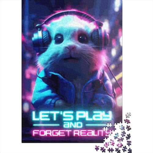 1000 Puzzleteile, Hamster-Gaming-Puzzle, Spiel, Geburtstagsgeschenke, Puzzle, dekoratives Puzzle für Kinder und Jugendliche, 1000 Teile (75 x 50 cm) von ABFFSDT