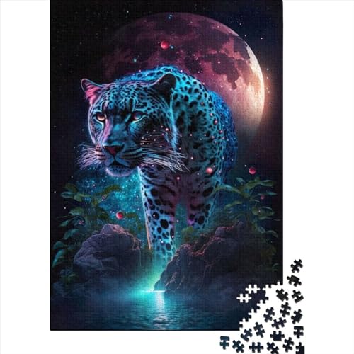 1000-teiliges Puzzle, Puzzle für Erwachsene, Standard-Puzzle, Mondlicht-Jaguar, Puzzle, Familiendekoration, Lernspielzeug, Spiele, 1000 Teile (75 x 50 cm) von ABFFSDT
