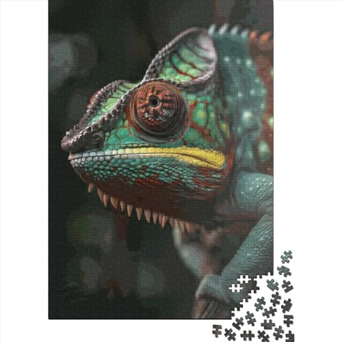 1000-teiliges Puzzle, unglaubliches Chamäleon-Puzzle für Kinder, für Kinder und Jugendliche, Holzbrett-Puzzle, tolle Kinder, 1000 Teile (75 x 50 cm) von ABFFSDT