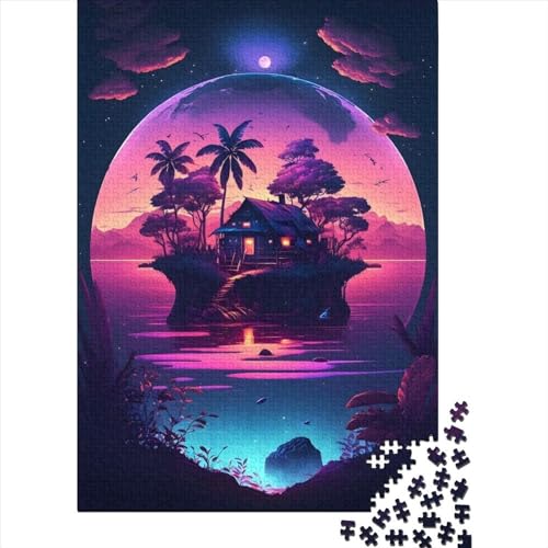 1000-teiliges Puzzle „Villa_auf_der_Insel“, Puzzle für Kinder, Puzzle 1000 Teile, Puzzle für Erwachsene, Puzzlegeschenke, 1000 Teile (75 x 50 cm) von ABFFSDT