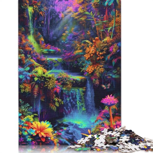 1000-teiliges Puzzle „Wasserfall im Dschungel“ für Erwachsene Teenager. Puzzles für Erwachsene und Teenager für Erwachsene, ab 14 Jahren. 1000 Teile (75 x 50 cm) von ABFFSDT