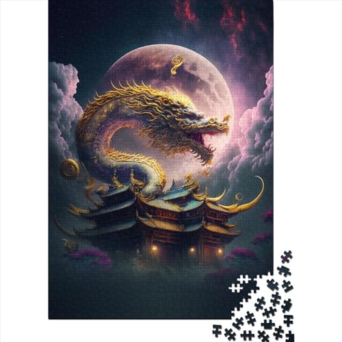 1000-teiliges Puzzle für Kinder, Drache, Japanisch, 3 Puzzles für Kinder, Herausforderungsspielzeug, 1000-teiliges Puzzle für Kinder, 1000 Teile (75 x 50 cm) von ABFFSDT