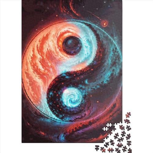 1000-teiliges Puzzle für Kinder, Feuer und EIS, Holzpuzzle für Kinder, Lernpuzzle für Familie und Freunde, (75 x 50 cm) von ABFFSDT