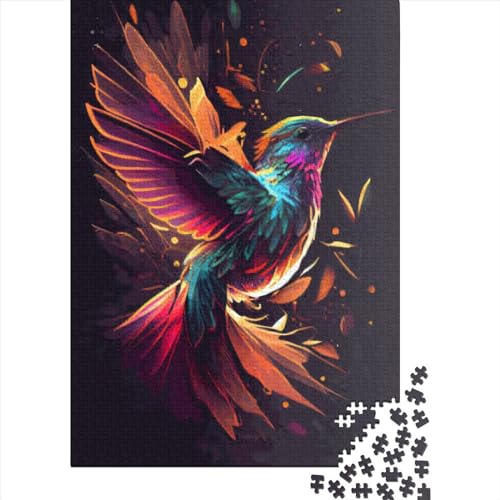 1000-teiliges Puzzle für Kinder, Kolibri-Tierpuzzle, kreatives Holzpuzzle, unmögliches Puzzle, Gehirn-Herausforderungspuzzle für Teenager, 1000 Teile (75 x 50 cm) von ABFFSDT