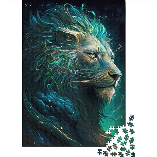 1000-teiliges Puzzle für Kinder, Löwe, fantasievolles Puzzle für Kinder, herausforderndes Spielzeug, 1000-teiliges Puzzle für Kinder, 1000 Teile (75 x 50 cm) von ABFFSDT