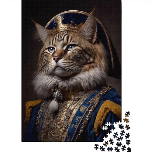 1000-teiliges Puzzle für Kinder, Sonnenkönig-Katze 1, Puzzle für Kinder, Herausforderungsspielzeug, 1000-teiliges Puzzle für Kinder, 1000 Teile (75 x 50 cm) von ABFFSDT