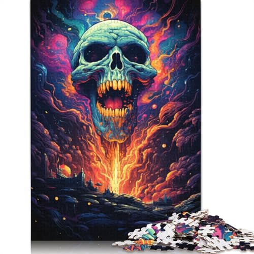 1000-teiliges Puzzle mit Totenkopfmotiv, buntes Puzzle für Erwachsene, Puzzle für Erwachsene, Lernspiele für zu Hause, DIY-Spielzeug, 1000 Stück (75 x 50 cm) von ABFFSDT