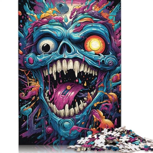 1000-teiliges Puzzle mit farbenfrohen Fantasie-Dämonen für Erwachsene und Teenager. Holzpuzzle, Familienaktivitäts-Puzzle, 1000 Teile (75 x 50 cm) von ABFFSDT