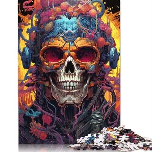 1000-teiliges farbenfrohes psychedelisches Totenkopf-Puzzle für Erwachsene Teenager. Holzpuzzle für Teenager-Geschenke. Entspannungspuzzlespiele. 1000 Teile (75 x 50 cm) von ABFFSDT