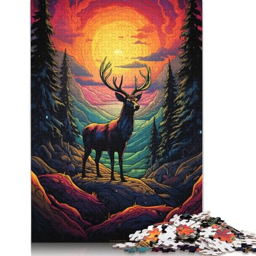 Color Deer12 Puzzle für Erwachsene und Jugendliche, 1000 Teile, Puzzle für Erwachsene, Lernspiel, Herausforderungsspielzeug, 1000 Teile (75 x 50 cm) von ABFFSDT
