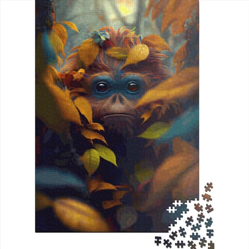 Cooles AFFEN-Puzzle 1000 Teile für Kinder, kreatives, schwieriges Puzzle, anspruchsvolles Spiel, Geschenkspielzeug, Teenager, Familienpuzzle 1000 Teile (75 x 50 cm) von ABFFSDT
