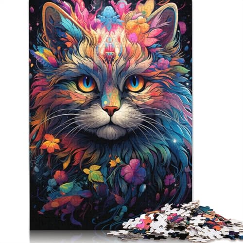 Exotisches buntes Katzenpuzzle für Kinder und Jugendliche, 1000 Teile, Puzzle, Puzzle für Kinder, Lernspiel, Herausforderungsspielzeug, 1000 Teile (75 x 50 cm) von ABFFSDT