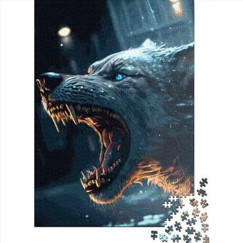 Fanasy Wolf-Puzzle für Kinder, 1000-teiliges Puzzle für Kinder, Puzzle 1000 Teile für Kinder, anspruchsvolles Spiel, Puzzle, lustige Spiele, 1000 Teile (75 x 50 cm) von ABFFSDT