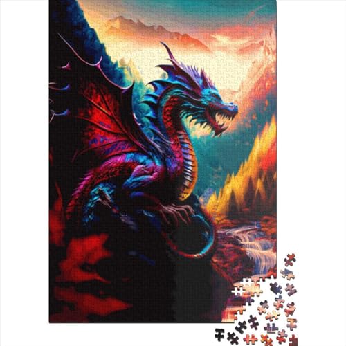 Fantasy-Drachen-Puzzle, kreative Puzzles für Erwachsene, 1000-teiliges Puzzle für Kinder und Lernspielzeug als Geschenk, 1000 Teile (75 x 50 cm) von ABFFSDT