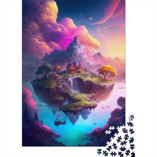 Fantasy_Village_of_Clouds Puzzle für Kinder, 1000-teiliges Puzzle für Kinder, Puzzle 1000 Teile für Kinder, anspruchsvolles Spiel, 1000 Teile (75 x 50 cm) von ABFFSDT