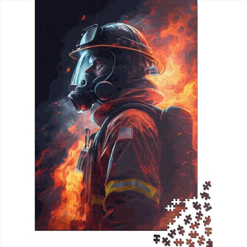 Feuerwehrmann-Flammen-Puzzle 1000 Teile für Kinder | Puzzles | 1000-teiliges Puzzle, Lernspiele, Heimdekorations-Puzzle, 1000 Teile (75 x 50 cm) von ABFFSDT