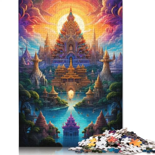 Großer Palast von Thailand15 Puzzles 1000 Teile für Teenager-Geschenke, Holzpuzzle, Erwachsenen-Puzzle, Familienspaß, Puzzles 1000 Teile (75 x 50 cm) von ABFFSDT