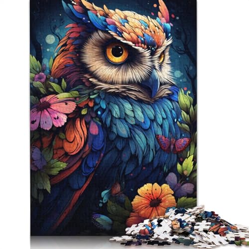 Malen, Farbe, Tier-Eule, Puzzle 1000 Teile, für Teenager, Geschenke, Holzpuzzle, Erwachsenen-Puzzle, Puzzle für Erwachsene, 1000 Teile (75 x 50 cm) von ABFFSDT