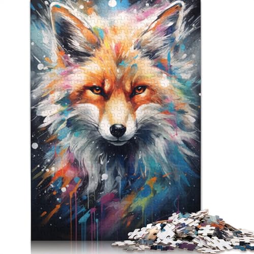 Malerei-Kunst-Fuchs-Puzzle für Erwachsene und Jugendliche, 1000 Teile, Puzzle für Erwachsene, Lernspiel, Herausforderungsspielzeug, 1000 Teile (75 x 50 cm) von ABFFSDT