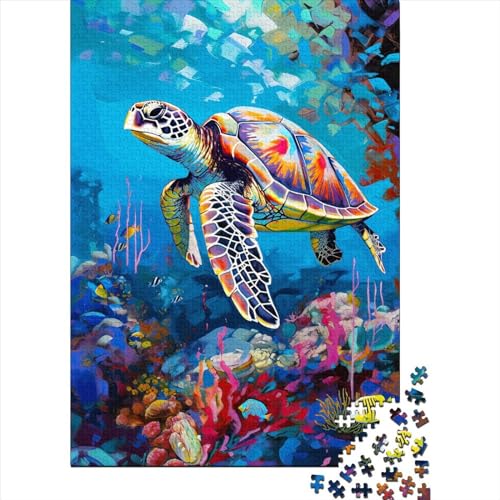 Meeresschildkröten-Symphonie-Puzzle 1000 Teile für Kinder | Puzzles | 1000-teiliges Puzzle, Lernspiele, Heimdekorations-Puzzle, 1000 Teile (75 x 50 cm) von ABFFSDT