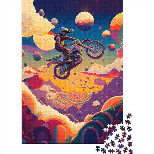 Motor-Crosser-Puzzle für Kinder, 1000 Teile, rundes Puzzle, anspruchsvolles Spiel, Geburtstagsgeschenk, Puzzle, Gelegenheitsspiele, 1000 Teile (75 x 50 cm) von ABFFSDT