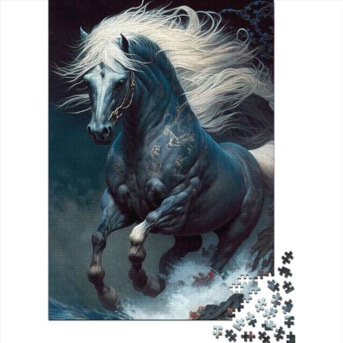 Pferde-Übernatürlichkeits-Puzzle für Kinder, 1000-teiliges Puzzle für Kinder, Puzzle 1000 Teile für Kinder, anspruchsvolles Spiel, 1000 Teile (75 x 50 cm) von ABFFSDT