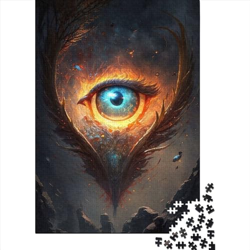 Phoenix Blaze Eye 1000-teiliges Puzzle für Kinder, rechteckiges Holzpuzzle für Kinder, 1000-teiliges Puzzle, 1000 Teile (75 x 50 cm) von ABFFSDT