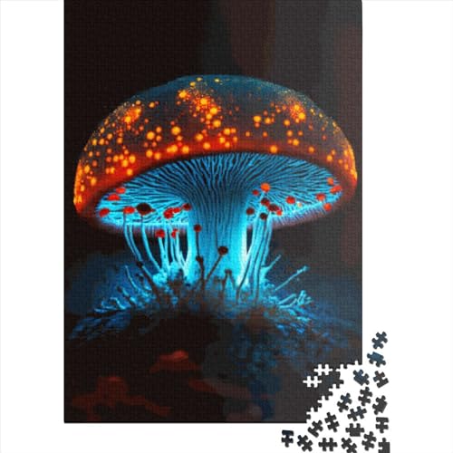 Pilzlicht-Puzzle 1000 Teile für Teenager, kreatives Holzpuzzlespielzeug, Familienspiel, Schwierigkeitsgrad, Herausforderung, Puzzle 1000 Teile (75 x 50 cm) von ABFFSDT