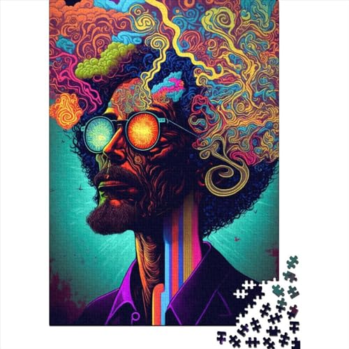 Psychedelic Brain2 1000-teiliges Puzzle für Erwachsene, Puzzles für Kinder, Puzzles 1000-teiliges Spiel für Kinder, Puzzles, 1000 Teile (75 x 50 cm) von ABFFSDT