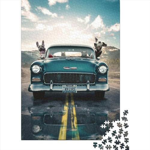 Puzzle 1000 Teile, Dog Joyride, Puzzle für Erwachsene und schwierige Puzzles, Puzzlespielzeug, Spiele, Puzzle, 1000 Teile (75 x 50 cm) von ABFFSDT