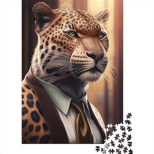 Puzzle 1000 Teile, Jaguar-Anzug, Tierpuzzle, Puzzle für Jungen und Mädchen, Schwierigkeitsgrad: Puzzle, Lernspielzeug, Spiel, Geburtstagsgeschenk, 1000 Teile (75 x 50 cm) von ABFFSDT