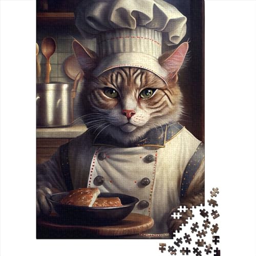Puzzle 1000 Teile, Koch-Katzen-Puzzle, Puzzle für Erwachsene, Schwierigkeitsgrad: Puzzle, Holzpuzzle, Lernspiel, Spielzeug, 1000 Teile (75 x 50 cm) von ABFFSDT